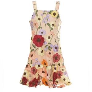 GB Social Big Girls Sleeveless 3D Embroidered Floral Dress